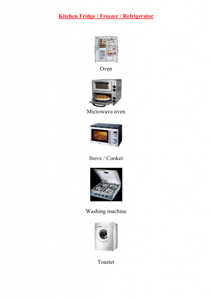 درس Vocabulary: Kitchen Fridge / Freezer / Refrigerator للسنة الثالثة إعدادي