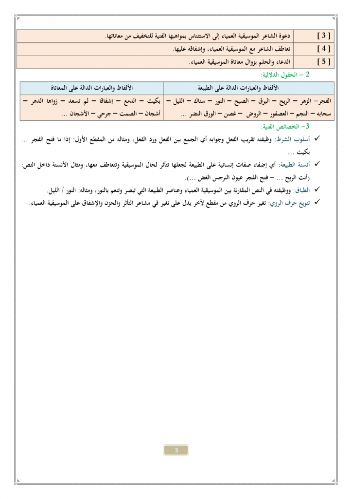 درس تحضير نص الموسيقية العمياء للسنة الثالثة إعدادي